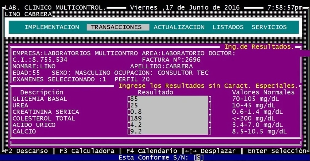 Como se cargan los resultados